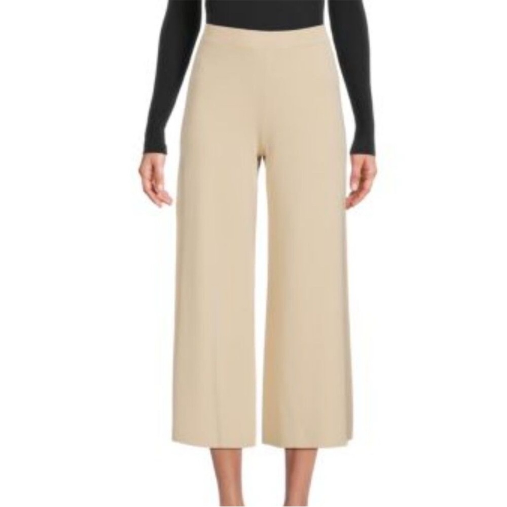 Theory Tan Wide-Leg Pants